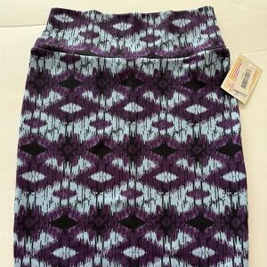 LuLaRoe Purple & Blue Tie Dye Ribbed Pencil Cassie Skirt Size S